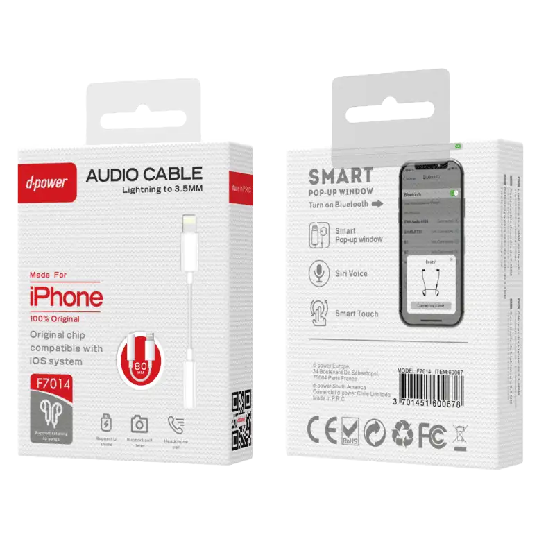 Adaptateur câble audio Jake - Iphone - F7014
