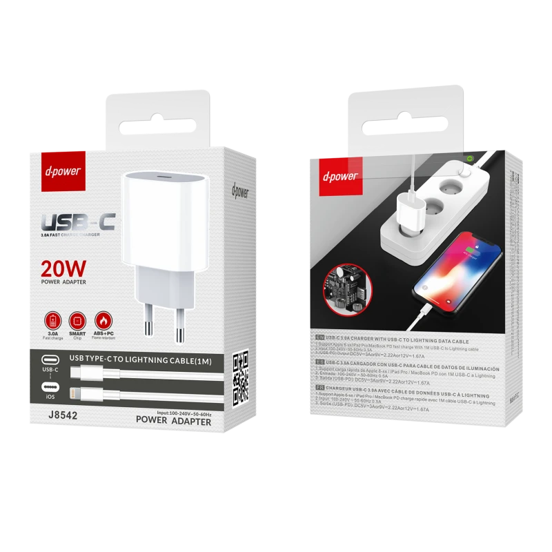 d-power Adaptateur Type-C iPhone 20W J8542