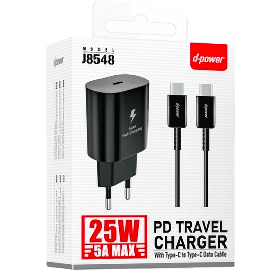 d-power Adaptateur + cable Type-C 25W J8548