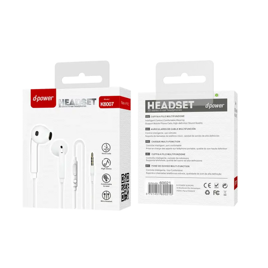 Écouteur modèle Iphone prise jack avec microphone - K6007